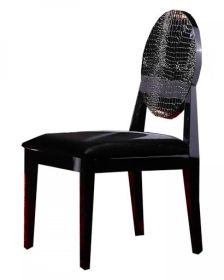 Set of Two Black Upholstered Velvet Dining Side Chairs