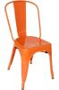 Set of Four Orange Metal Slat Back Dining Side Chairs