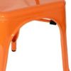 Set of Four Orange Metal Slat Back Dining Side Chairs