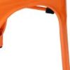 Set of Four Orange Metal Slat Back Dining Side Chairs