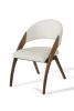 Set of Two Cream And Brown Upholstered Faux Leather Dining Side Chairs