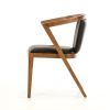 Set of Two Black And Brown Upholstered Faux Leather Curved Back Dining Side Chairs