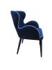 Blue Upholstered Fabric Dining Arm Chair