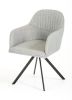 Gray And Black Upholstered Fabric Dining Arm Chair