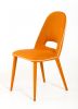 Set of Two Orange Upholstered Fabric Dining Side Chairs