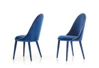 Set of Two Blue and White And Blue Upholstered Fabric Dining Side Chairs