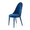 Set of Two Blue and White And Blue Upholstered Fabric Dining Side Chairs