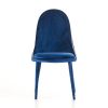 Set of Two Blue and White And Blue Upholstered Fabric Dining Side Chairs