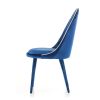 Set of Two Blue and White And Blue Upholstered Fabric Dining Side Chairs