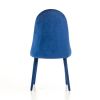 Set of Two Blue and White And Blue Upholstered Fabric Dining Side Chairs
