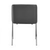 Set of Two Gray And Silver Upholstered Faux Leather Dining Arm Chairs