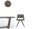 Set of Two Gray And Black Fabric Metal Dining Side Chairs