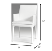 White Upholstered Faux Leather Dining Arm Chair