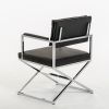 Tufted Black And Silver Upholstered Faux Leather Dining Arm Chair