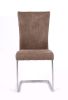 Set of Two Brown And Silver Upholstered Fabric Dining Parsons Chairs