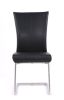 Set of Two Black And Silver Upholstered Dining Side Chairs