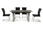 Set of Two Black And Silver Upholstered Dining Side Chairs