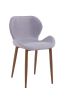 Gray And Brown Upholstered Fabric Dining Side Chair