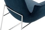 Blue And Silver Upholstered Polyester Dining Arm Chair