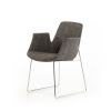 Gray And Silver Upholstered Polyester Dining Arm Chair