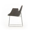 Gray And Silver Upholstered Polyester Dining Arm Chair