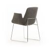 Gray And Silver Upholstered Polyester Dining Arm Chair
