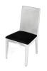 Set of Two Black And White Upholstered Fabric Dining Side Chairs
