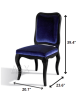 Set of Two Blue And Black Upholstered Velvet Dining Parsons Chairs