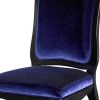 Set of Two Blue And Black Upholstered Velvet Dining Parsons Chairs