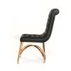 Tufted Black And Gold Upholstered Faux Leather Dining Side Chair