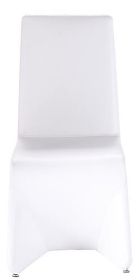 Set of Two White Upholstered Faux Leather Dining Side Chairs