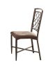 Set of Two Brown Upholstered Fabric Cross Back Dining Side Chairs