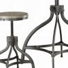 36" X 36" X 36" 3Pc Pack Gray Oak Adjustable Counter Height Dining Set
