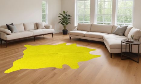 72" X 84" Yellow Cowhide - Rug