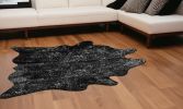 72" X 84" Black And Gold Cowhide - Area Rug