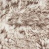 2' X 3' Brown and White Faux Sheepskin Ombre Machine Tufted Non Skid Area Rug