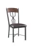 Set of Two Espresso And Bronze Upholstered Faux Leather Windsor Back Dining Side Chairs