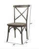 Set of Two Gray And Ash Gray Wood Cross Back Dining Side Chairs