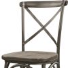 Set of Two Gray And Ash Gray Wood Cross Back Dining Side Chairs