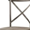 Set of Two Gray And Ash Gray Wood Cross Back Dining Side Chairs