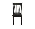 Set of Two Black Wood Windsor Back Dining Side chairs