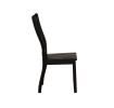 Set of Two Black Wood Windsor Back Dining Side chairs