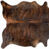 60" X 84" Dark Brindle Cowhide  Rug