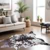 72" X 84" White And Chocolate Cowhide  Rug
