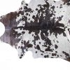 72" X 84" White And Chocolate Cowhide  Rug