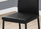 Set of Two Black Upholstered Faux Leather Dining Side chairs