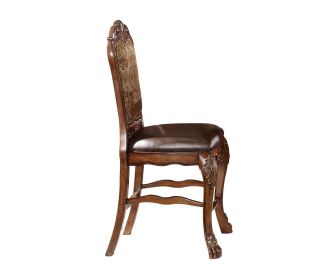 24" X 21" X 48" Pu Cherry Oak Wood Poly Resin Upholstery Counter Height Chair (Set-2)
