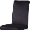 Set of Two Black And Silver Upholstered Fabric Dining Side Chairs