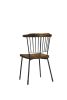 Set of Two Brown And Black Wood Windsor Back Dining Side Chairs