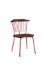 Set of Two Brown And Red Wood Windsor Back Dining Side Chairs